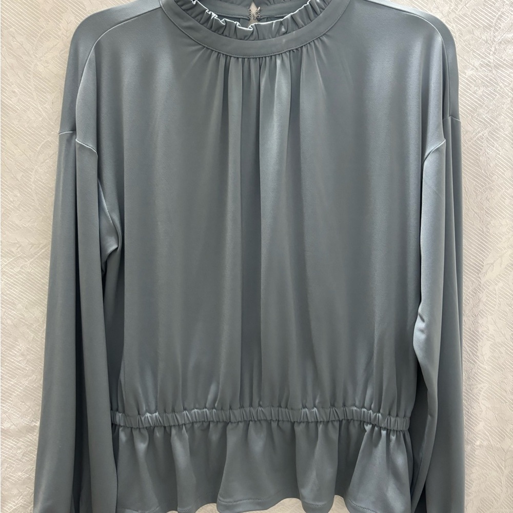 Ann Taylor Silky Light Blue Blouse